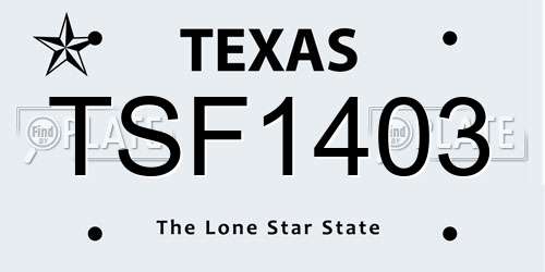 TSF1403 Texas License Plate