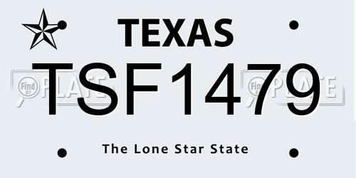 TSF1479 Texas License Plate