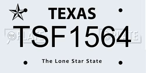 TSF1564 Texas License Plate