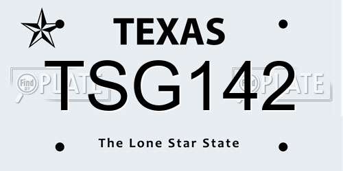 TSG142 Texas License Plate