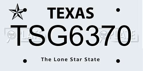 TSG6370 Texas License Plate
