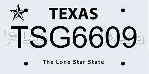 TSG6609 Texas License Plate