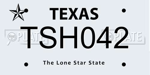 TSH042 Texas License Plate