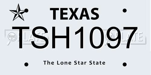 TSH1097 Texas License Plate