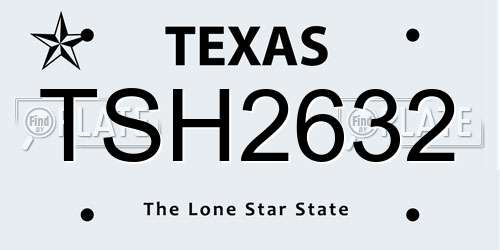 TSH2632 Texas License Plate