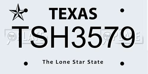 TSH3579 Texas License Plate