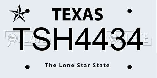 TSH4434 Texas License Plate