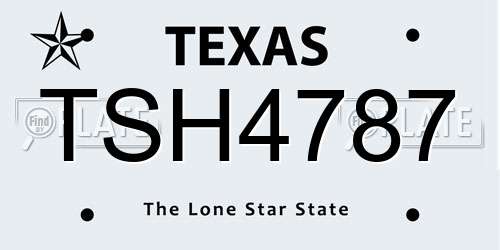 TSH4787 Texas License Plate