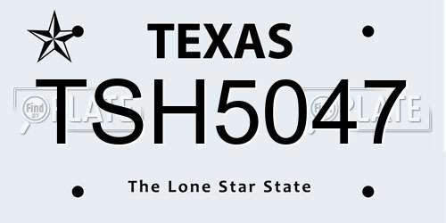 TSH5047 Texas License Plate