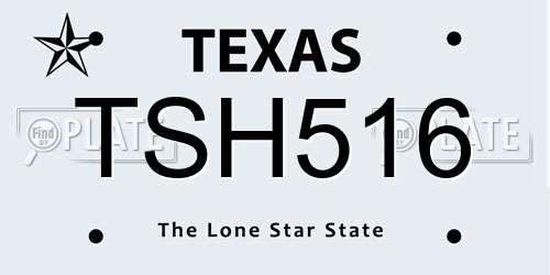 TSH516 Texas License Plate