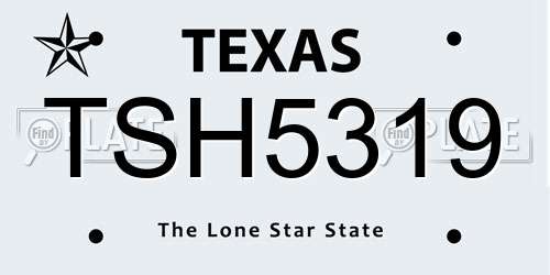TSH5319 Texas License Plate