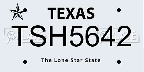 TSH5642 Texas License Plate