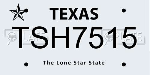 TSH7515 Texas License Plate
