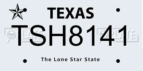 TSH8141 Texas License Plate