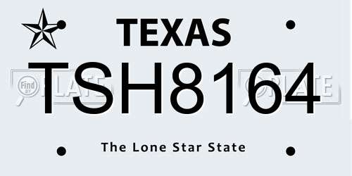 TSH8164 Texas License Plate