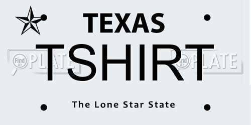 TSHIRT Texas License Plate