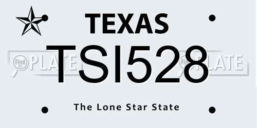 TSI528 Texas License Plate
