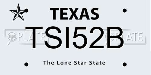TSI52B Texas License Plate