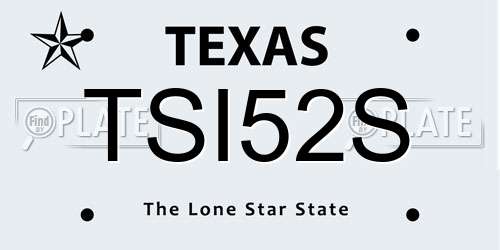 TSI52S Texas License Plate