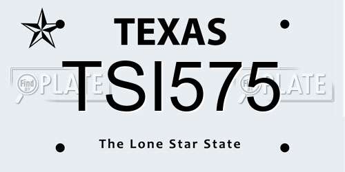 TSI575 Texas License Plate