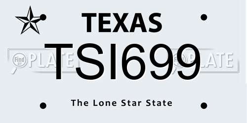 TSI699 Texas License Plate