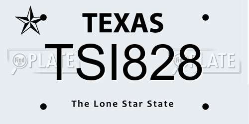 TSI828 Texas License Plate