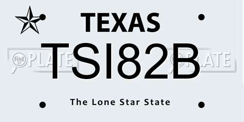 TSI82B Texas License Plate