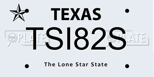 TSI82S Texas License Plate