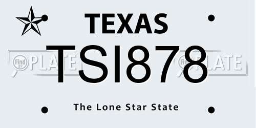 TSI878 Texas License Plate