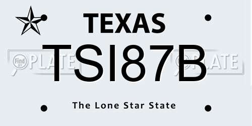 TSI87B Texas License Plate