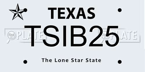 TSIB25 Texas License Plate