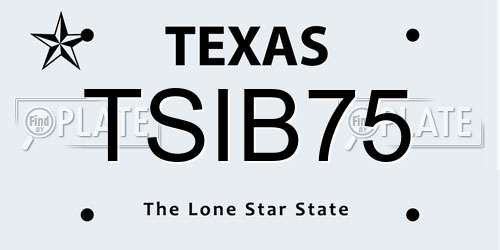 TSIB75 Texas License Plate