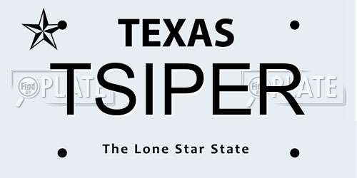 TSIPER Texas License Plate