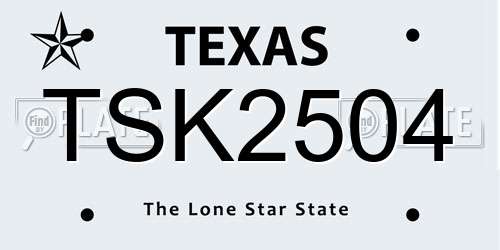 TSK2504 Texas License Plate