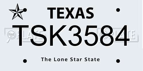 TSK3584 Texas License Plate