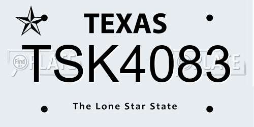 TSK4083 Texas License Plate