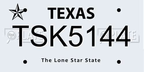 TSK5144 Texas License Plate
