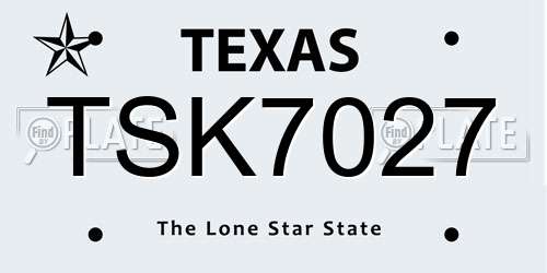 TSK7027 Texas License Plate