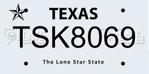 TSK8069 Texas License Plate