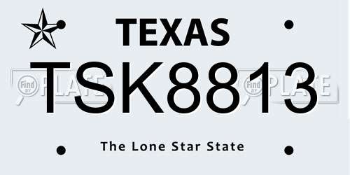 TSK8813 Texas License Plate