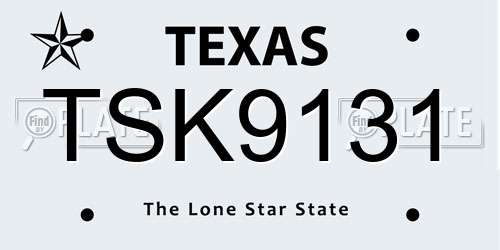 TSK9131 Texas License Plate