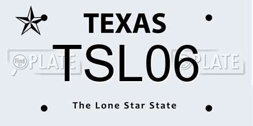 TSL06 Texas License Plate