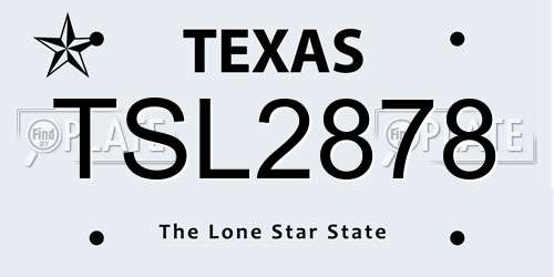 TSL2878 Texas License Plate