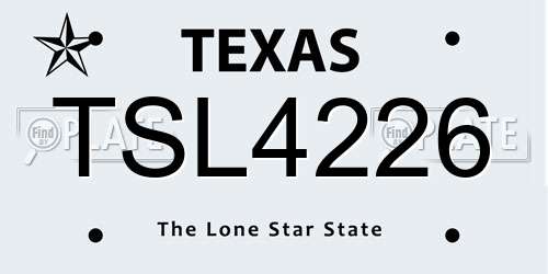 TSL4226 Texas License Plate
