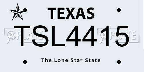 TSL4415 Texas License Plate