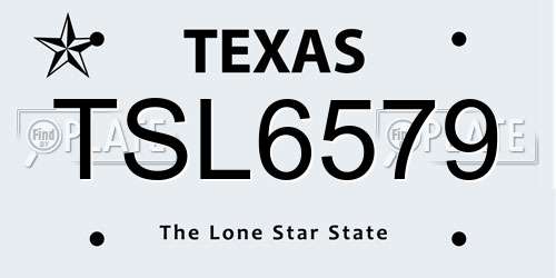 TSL6579 Texas License Plate