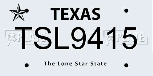 TSL9415 Texas License Plate