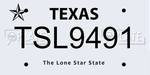 TSL9491 Texas License Plate