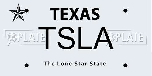 TSLA Texas License Plate