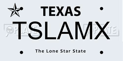 TSLAMX Texas License Plate